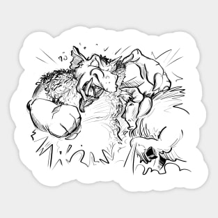 The Three Billy Goats Gruff - Fight Scene Sticker